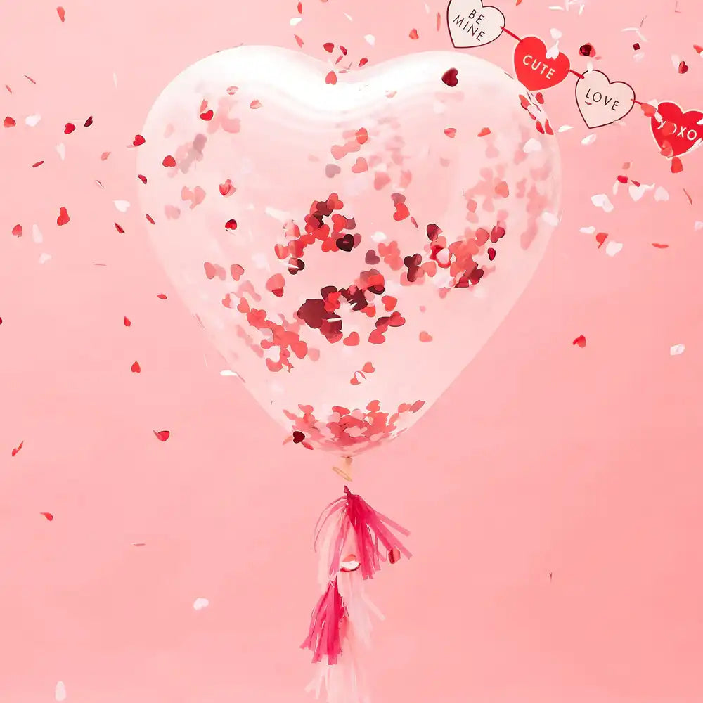 Giant Heart Confetti Balloon Kit Valentine's Day