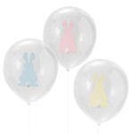 Bunny Balloons With Pom Poms (x9)