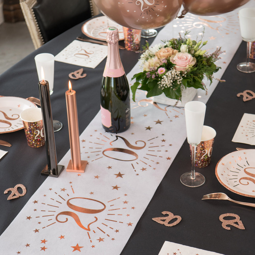 30th Birthday Rose Gold Party Table Runner | Party Pieces