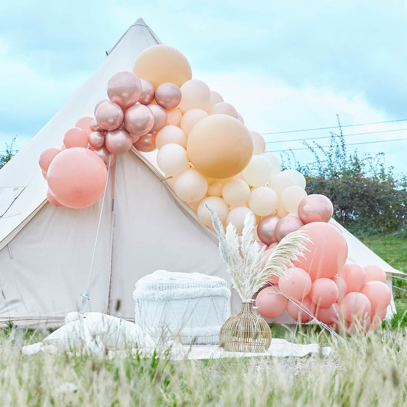 Balloon Arch Large - Rose Gold Chrome & Nude