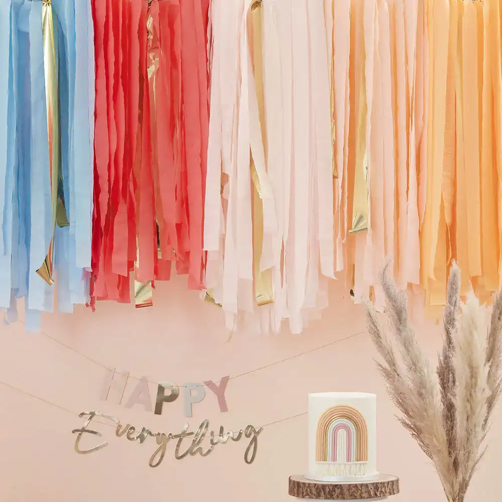Rainbow Backdrop Streamers - Muted Pastels Rainbow