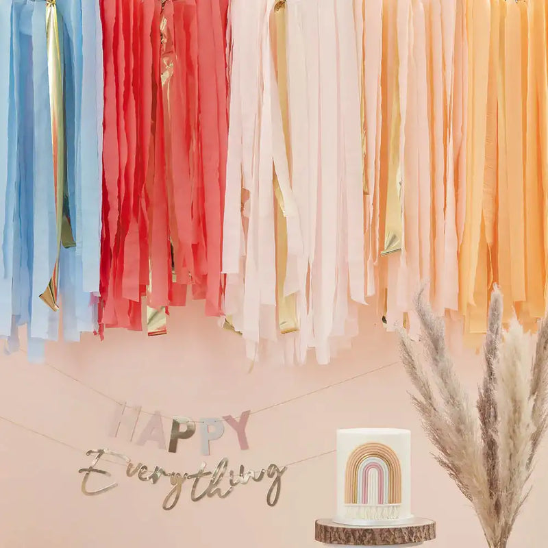 Rainbow Backdrop Streamers - Muted Pastels Rainbow