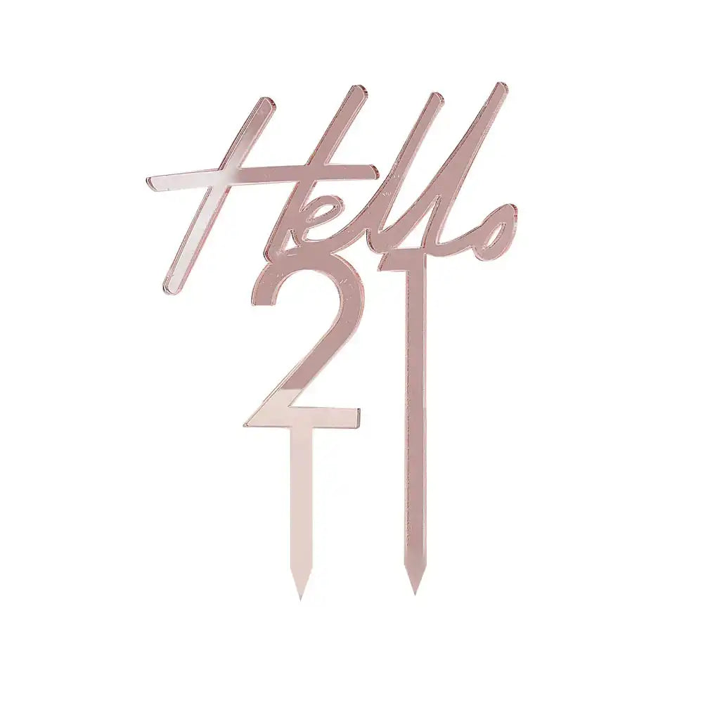 Rose Gold Acrylic Cake Topper - 21 Milestone