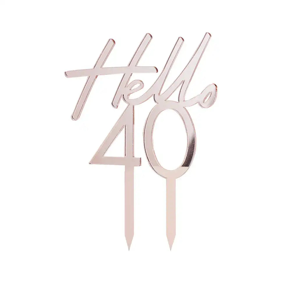 Rose Gold Acrylic Cake Topper - 40 Milestone