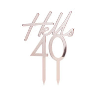 Rose Gold Acrylic Cake Topper - 40 Milestone