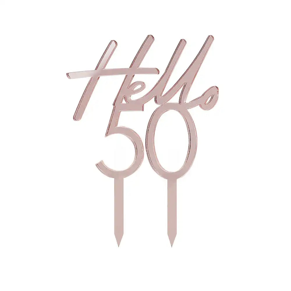 Rose Gold Acrylic Cake Topper - 50 Milestone