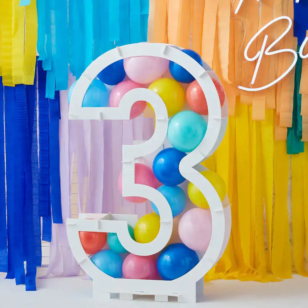 Balloon Mosaic Number Stand 3 General Party