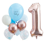 1 Today Balloon Bundle - Blue & Rose Gold (x10)