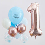 1 Today Balloon Bundle - Blue & Rose Gold (x10)