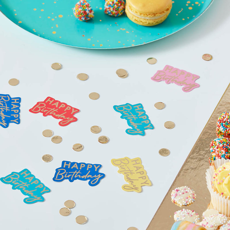 Happy Birthday Gold Foiled Table Confetti