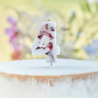 Pressed Petals Number 4 Candle General Party