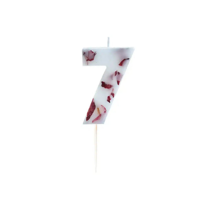 Pressed Petals Number 7 Candle General Party