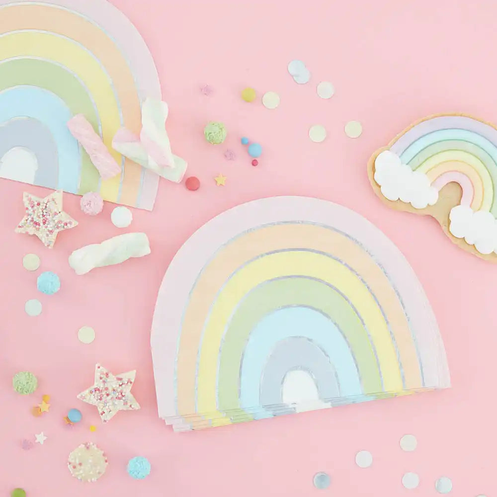 Pastel Rainbow Napkins (x16) Rainbow