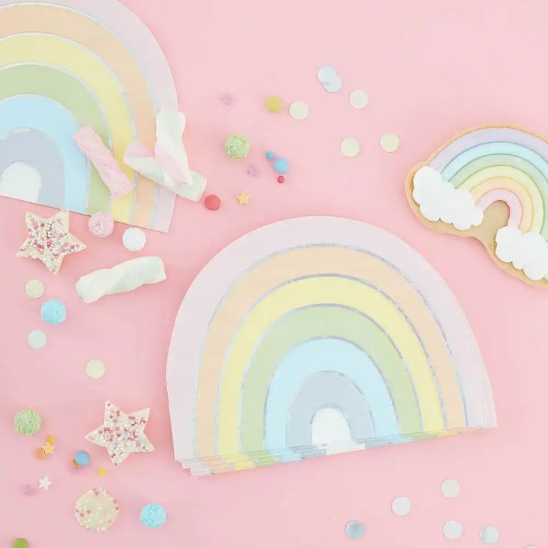 Pastel Rainbow Napkins (x16) Rainbow