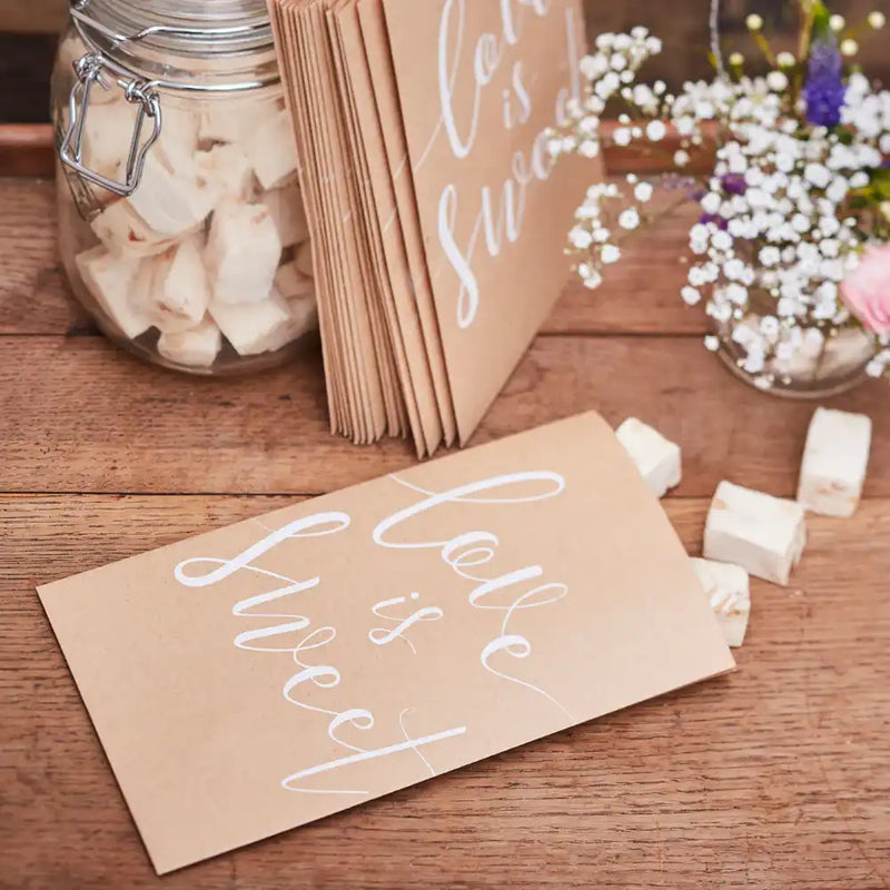 Kraft Paper Treat Bags (x20) Wedding