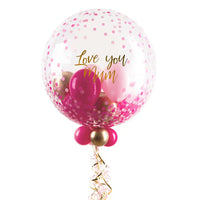 Personalised Bubble Balloon in a Box - Pink Gold Luxe Personalised Balloons