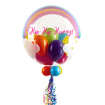 Personalised Bubble Balloon in a Box - Rainbow Clouds
