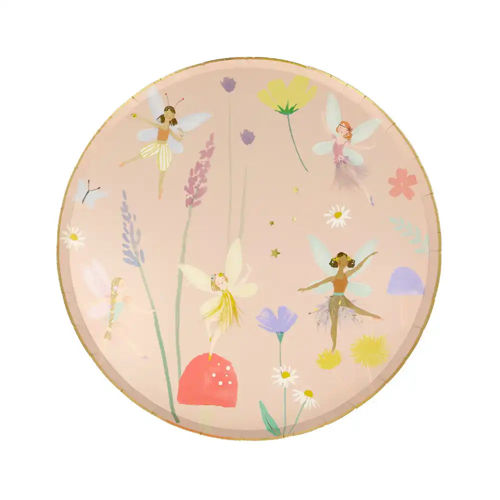 Fairy Garden Large Paper Plates (x8) Kids Party
