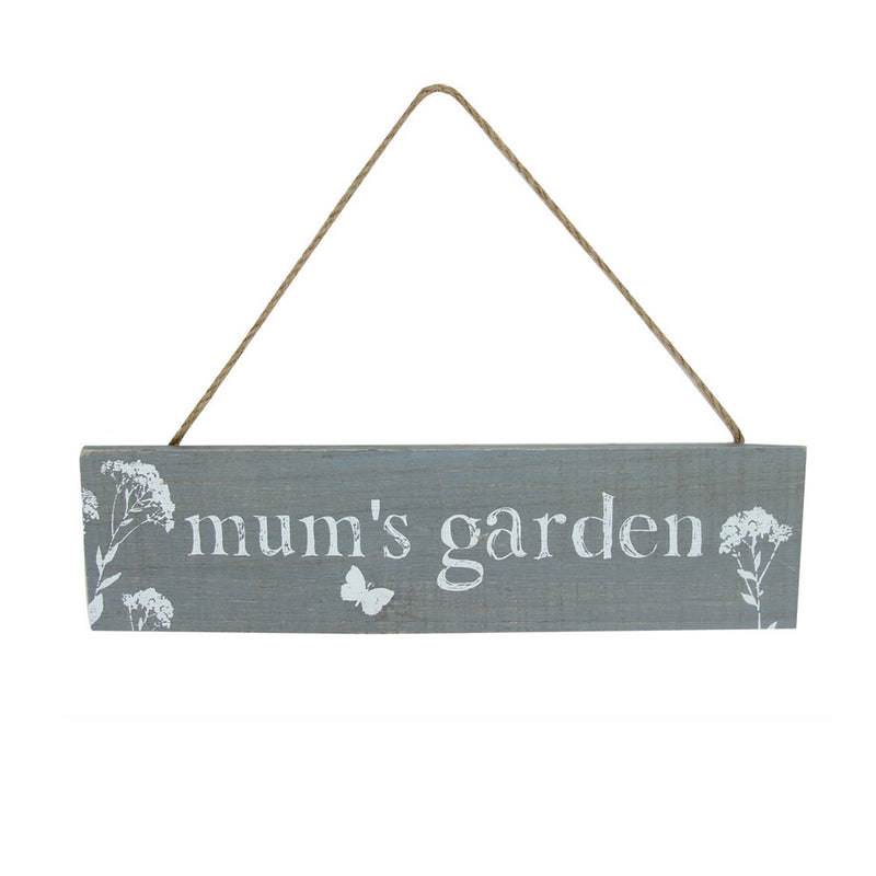 Wooden Grey Mums Garden Plaque