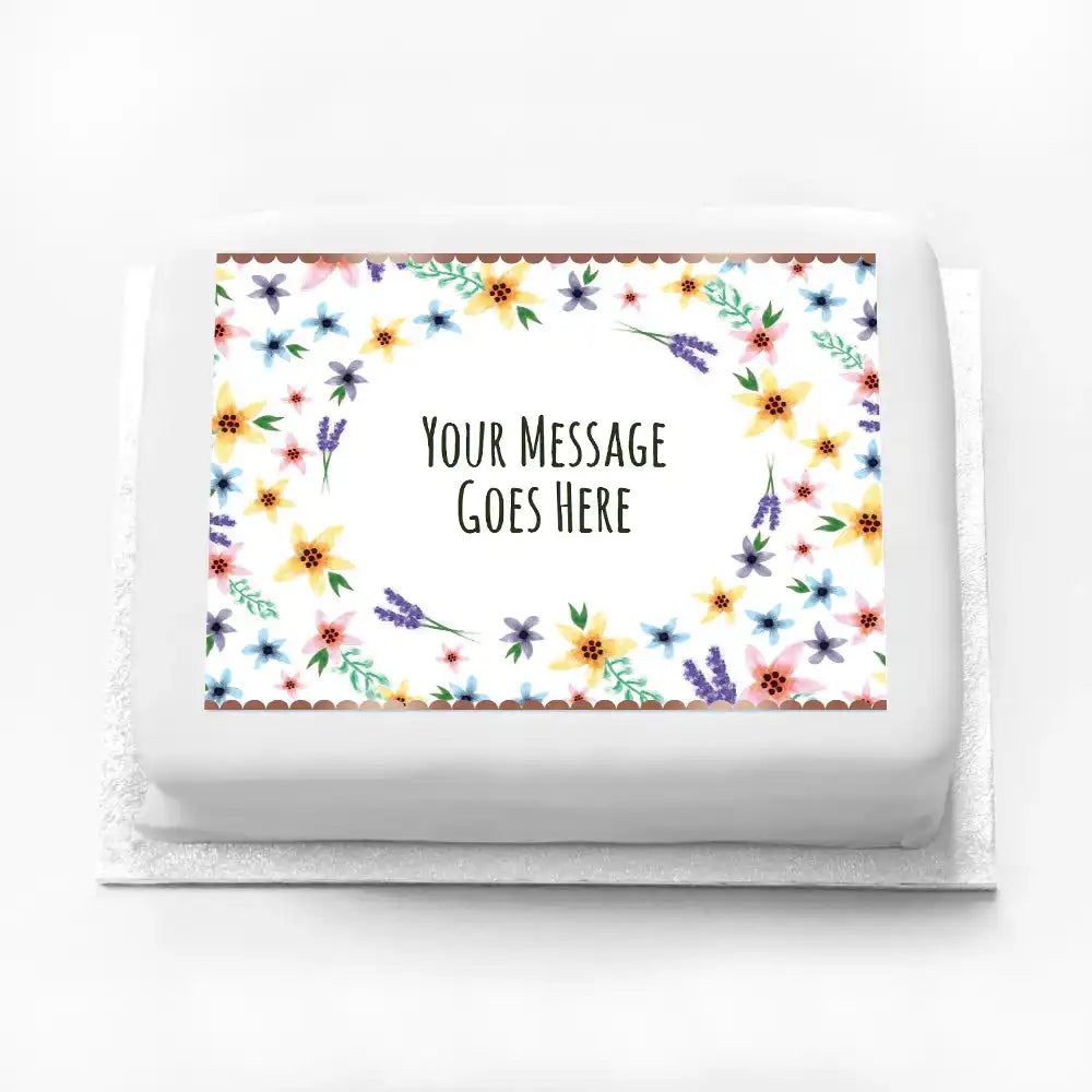 Personalised Photo Cake - Rose Gold Fancy Floral No Personalised Cake
