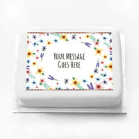 Personalised Photo Cake - Rose Gold Fancy Floral No Personalised Cake