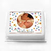 Personalised Photo Cake - Rose Gold Fancy Floral Personalised Cake