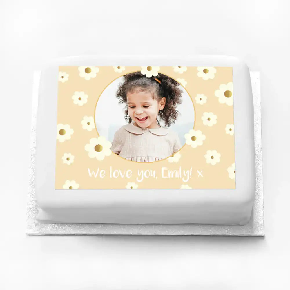 Personalised Photo Cake - Crazy Daisy Personalised Cake