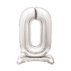 Silver Standing Number Balloon - 0 Everyday