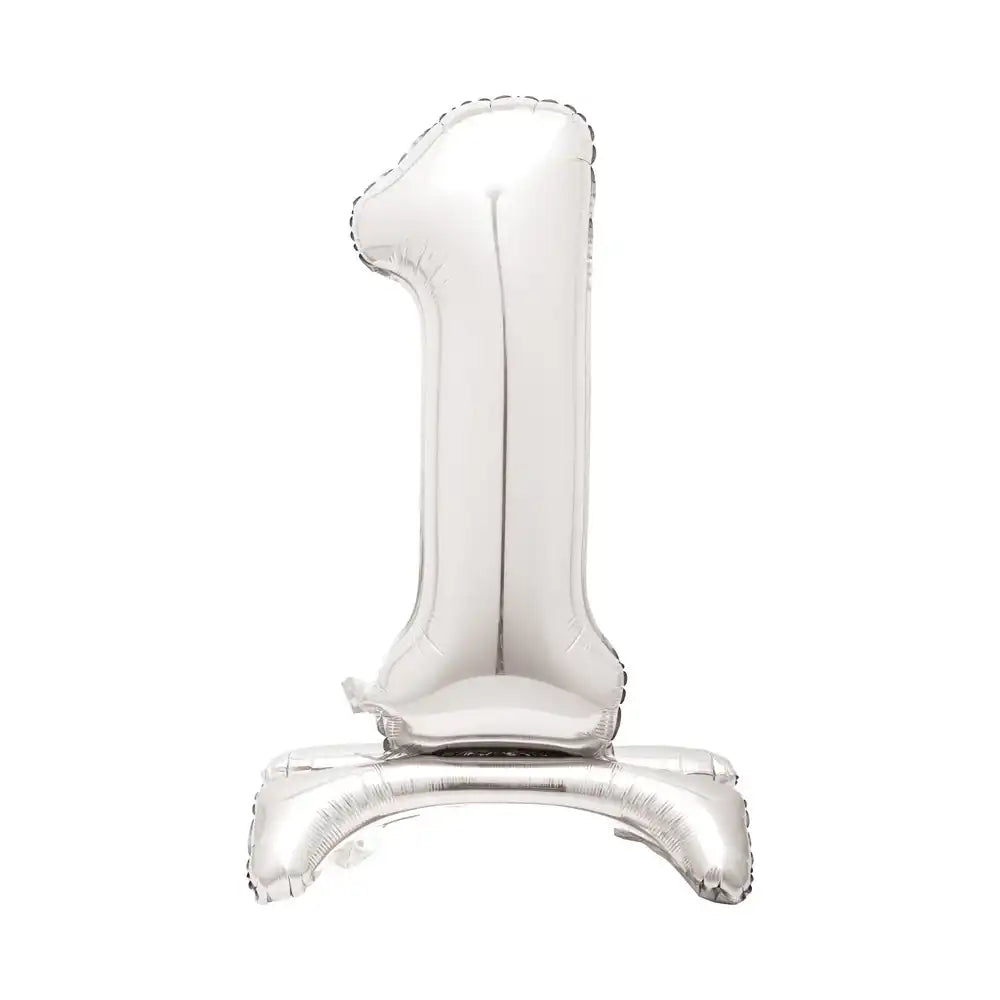 Silver Standing Number Balloon - 1 Everyday