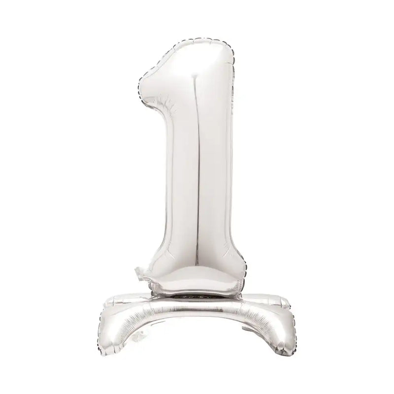 Silver Standing Number Balloon - 1 Everyday