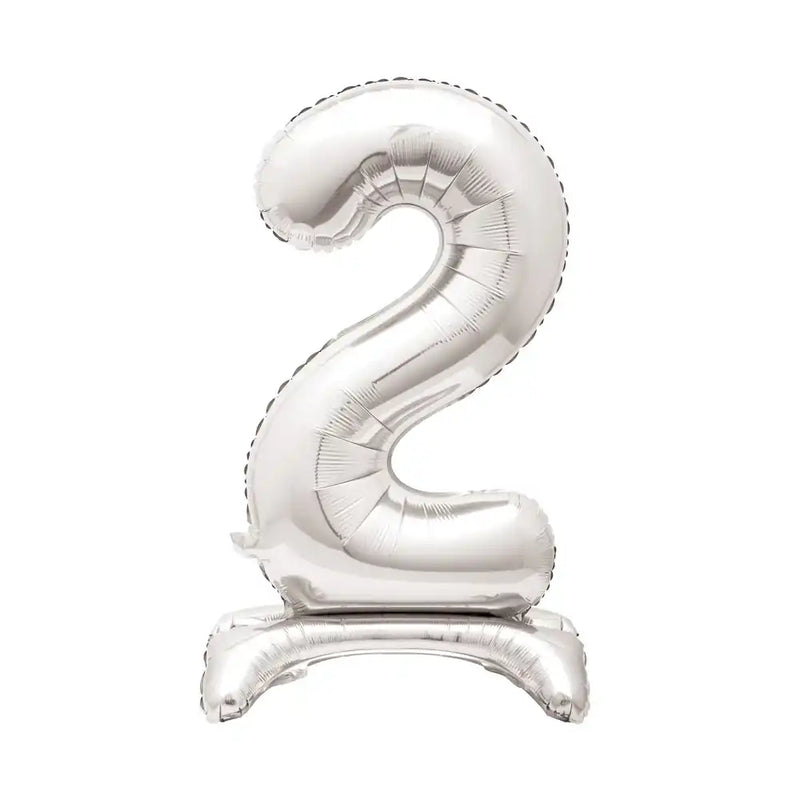 Silver Standing Number Balloon - 2 General Party