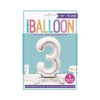 Silver Standing Number Balloon - 3 General Party