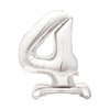 Silver Standing Number Balloon - 4 General Party