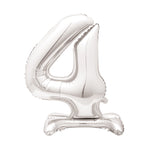 Silver Standing Number Balloon - 4