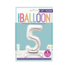 Silver Standing Number Balloon - 5 General Party