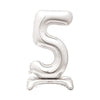 Silver Standing Number Balloon - 5 General Party