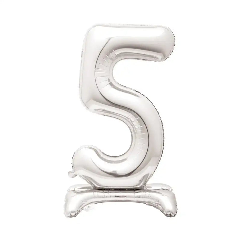 Silver Standing Number Balloon - 5 General Party