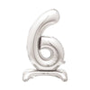Silver Standing Number Balloon - 6 General Party