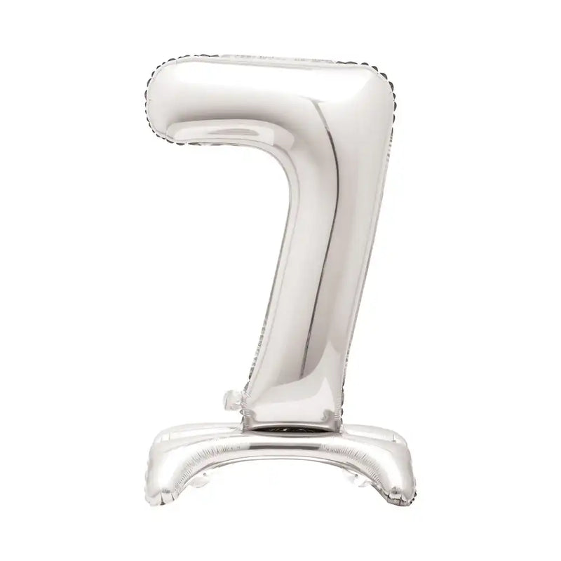 Silver Standing Number Balloon - 7 General Party
