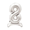 Silver Standing Number Balloon - 8 General Party
