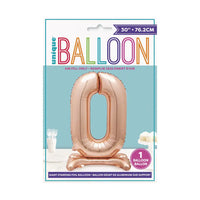 Rose Gold Standing Number Balloon - 0 Everyday