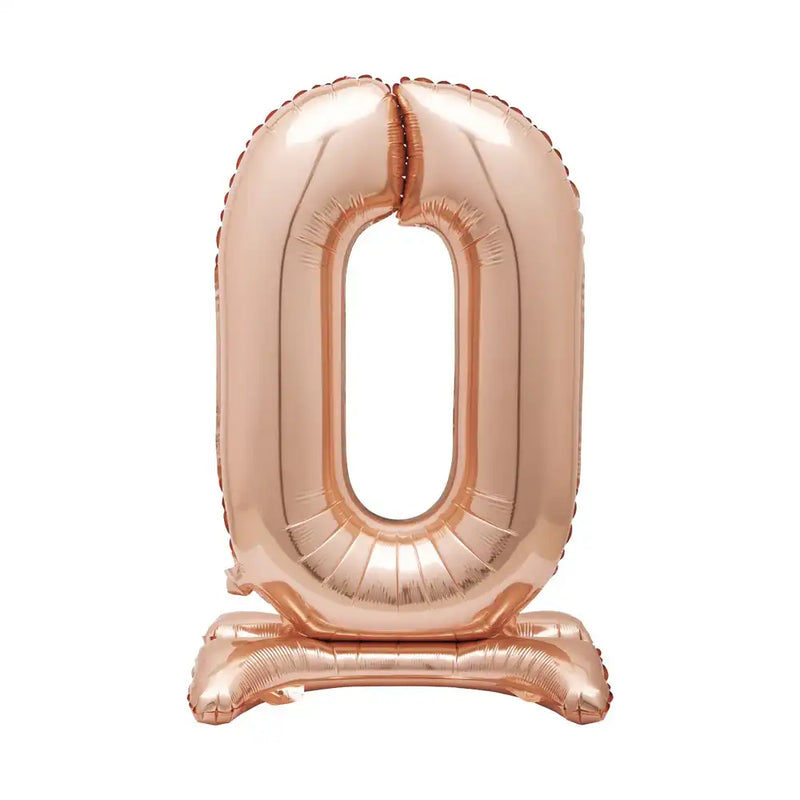 Rose Gold Standing Number Balloon - 0 Everyday