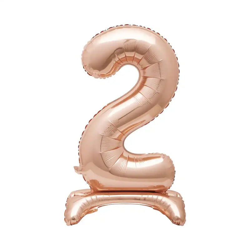 Rose Gold Standing Number Balloon - 2 General Party