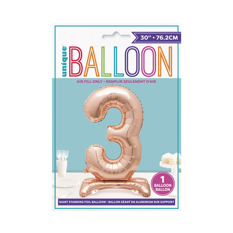 Rose Gold Standing Number Balloon - 3