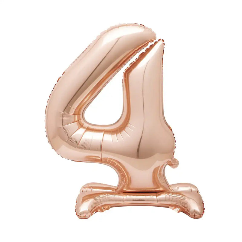 Rose Gold Standing Number Balloon - 4 General Party