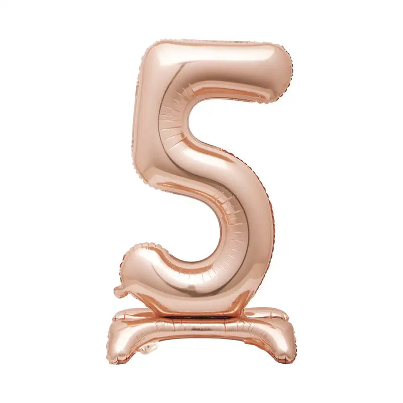 Rose Gold Standing Number Balloon - 5 General Party