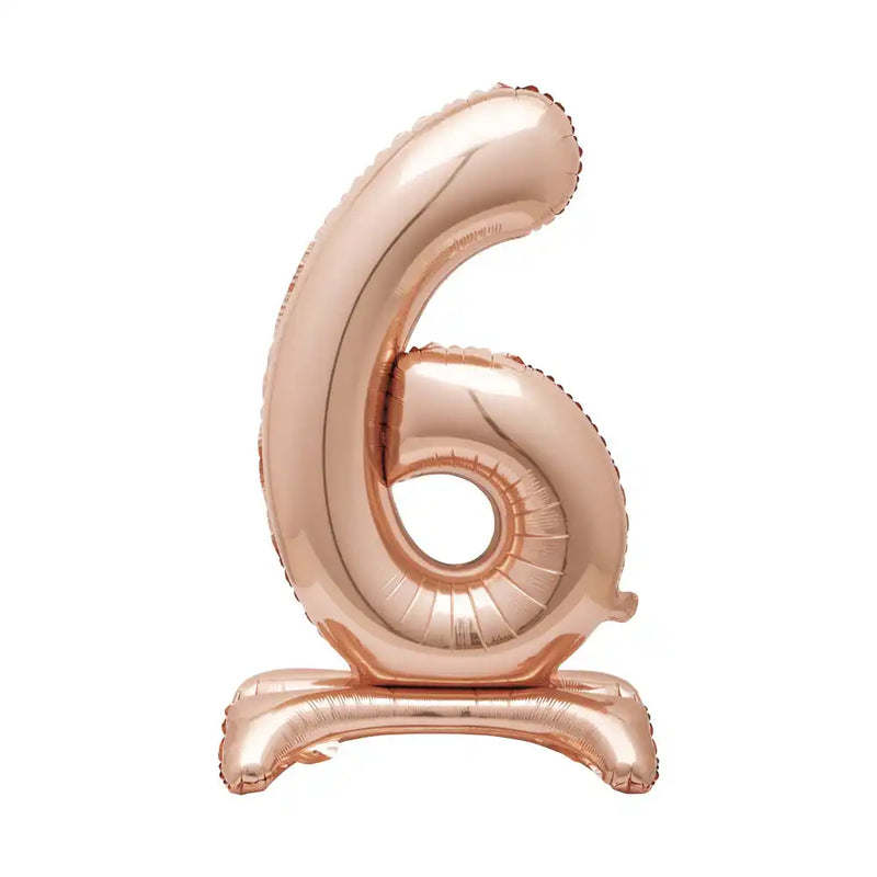 Rose Gold Standing Number Balloon - 6 General Party