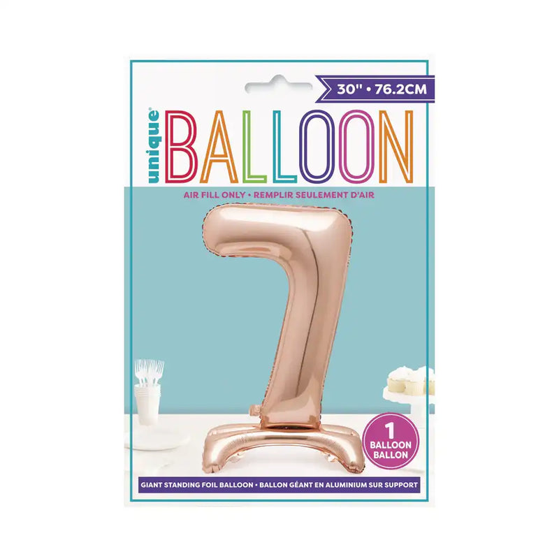 Rose Gold Standing Number Balloon - 7 General Party