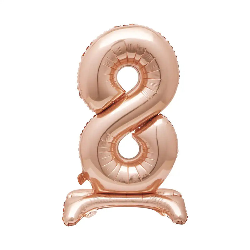 Rose Gold Standing Number Balloon - 8 General Party