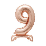 Rose Gold Standing Number Balloon - 9